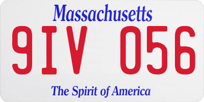 MA license plate 9IV056