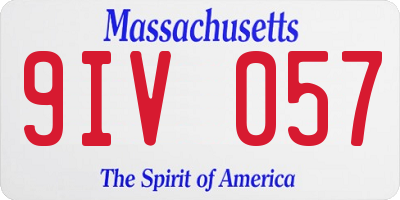 MA license plate 9IV057