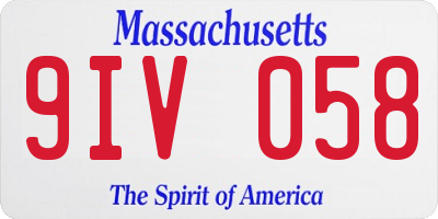 MA license plate 9IV058