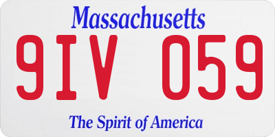 MA license plate 9IV059