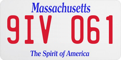 MA license plate 9IV061
