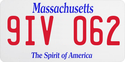 MA license plate 9IV062