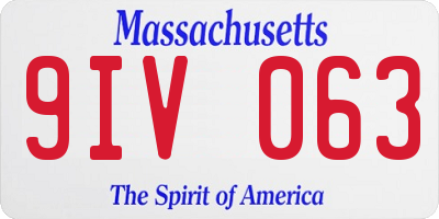 MA license plate 9IV063