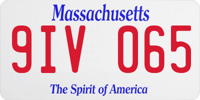 MA license plate 9IV065