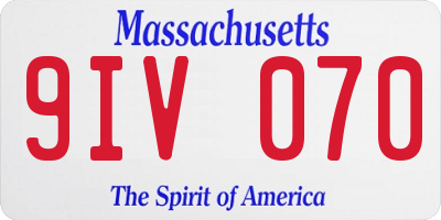 MA license plate 9IV070
