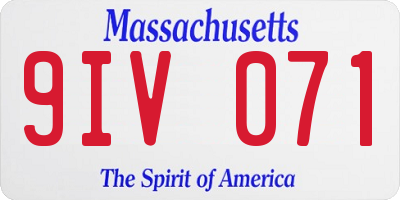 MA license plate 9IV071