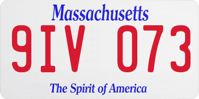 MA license plate 9IV073
