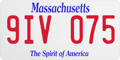 MA license plate 9IV075