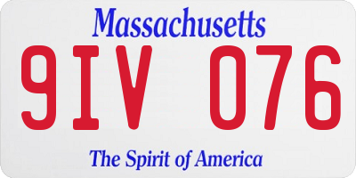 MA license plate 9IV076