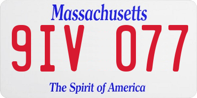 MA license plate 9IV077
