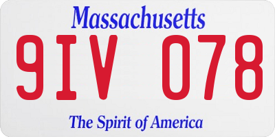 MA license plate 9IV078