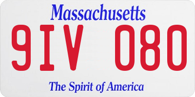 MA license plate 9IV080