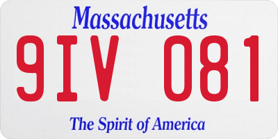 MA license plate 9IV081