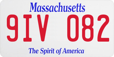 MA license plate 9IV082