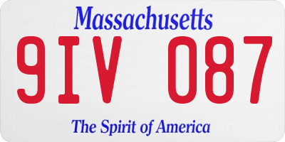 MA license plate 9IV087