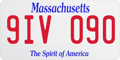 MA license plate 9IV090