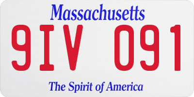 MA license plate 9IV091
