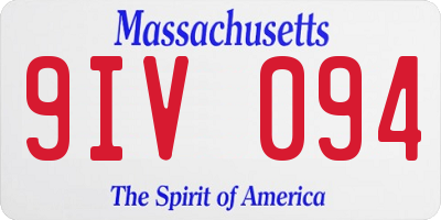 MA license plate 9IV094