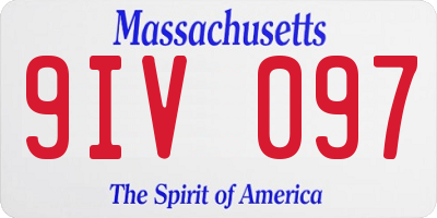 MA license plate 9IV097