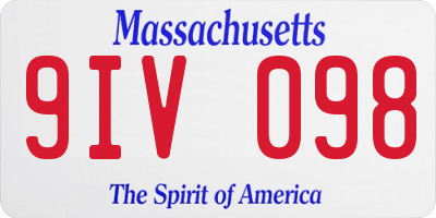 MA license plate 9IV098