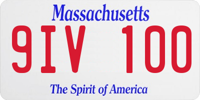 MA license plate 9IV100