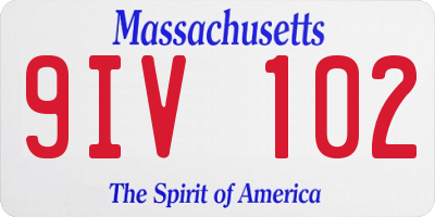 MA license plate 9IV102