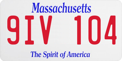 MA license plate 9IV104