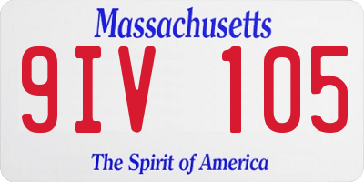 MA license plate 9IV105