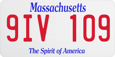 MA license plate 9IV109