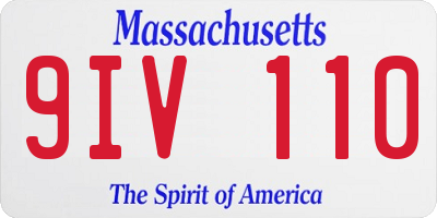 MA license plate 9IV110