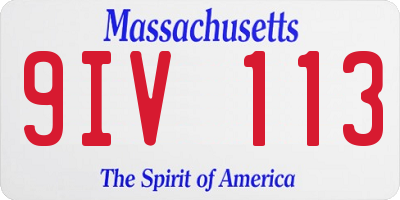 MA license plate 9IV113