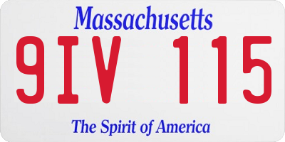 MA license plate 9IV115