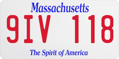 MA license plate 9IV118