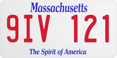 MA license plate 9IV121