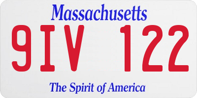 MA license plate 9IV122