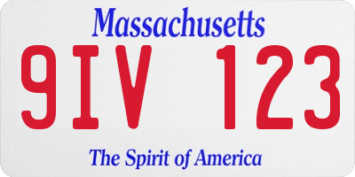 MA license plate 9IV123