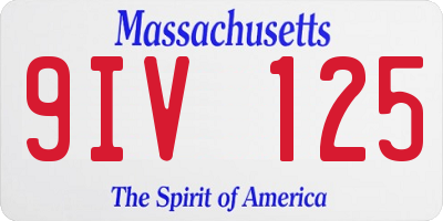 MA license plate 9IV125