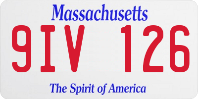 MA license plate 9IV126