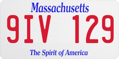 MA license plate 9IV129