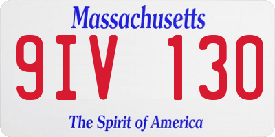 MA license plate 9IV130
