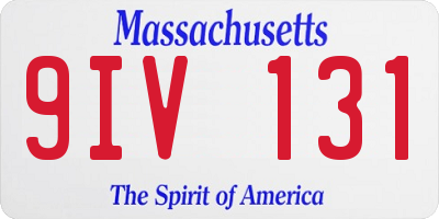 MA license plate 9IV131