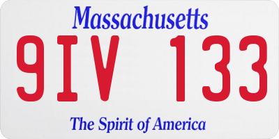 MA license plate 9IV133