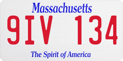 MA license plate 9IV134
