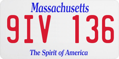 MA license plate 9IV136
