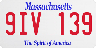MA license plate 9IV139