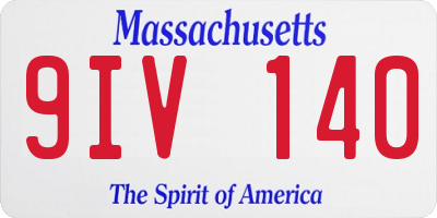MA license plate 9IV140