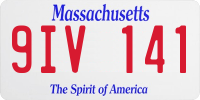 MA license plate 9IV141