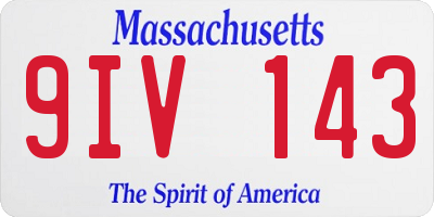 MA license plate 9IV143