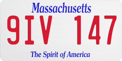 MA license plate 9IV147