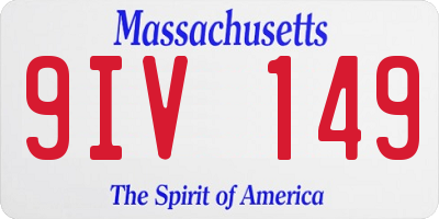MA license plate 9IV149